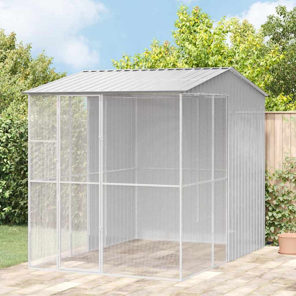 Κλουβί Πουλιών Γκρι 215 x 310 x 247 εκ. Επικαλυμμένος Χάλυβας