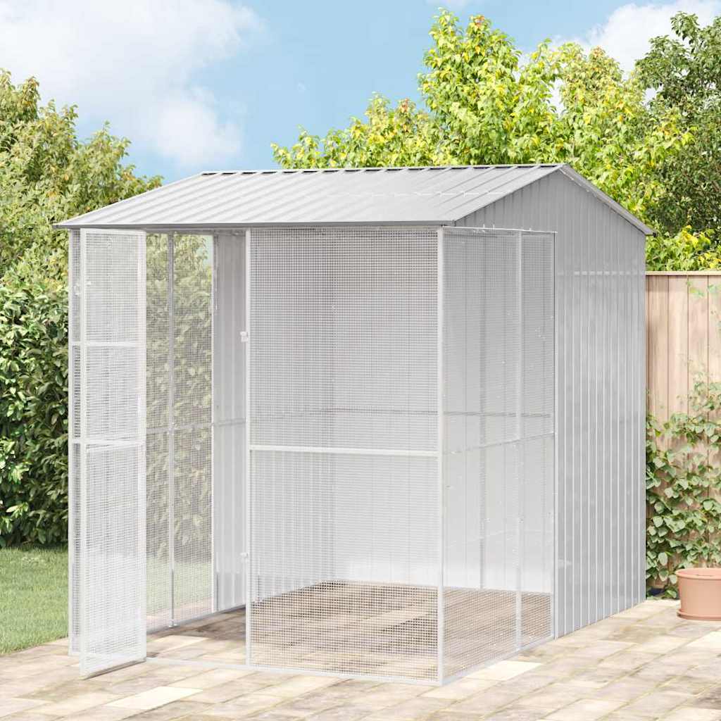 Κλουβί Πουλιών Γκρι 215 x 310 x 247 εκ. Επικαλυμμένος Χάλυβας