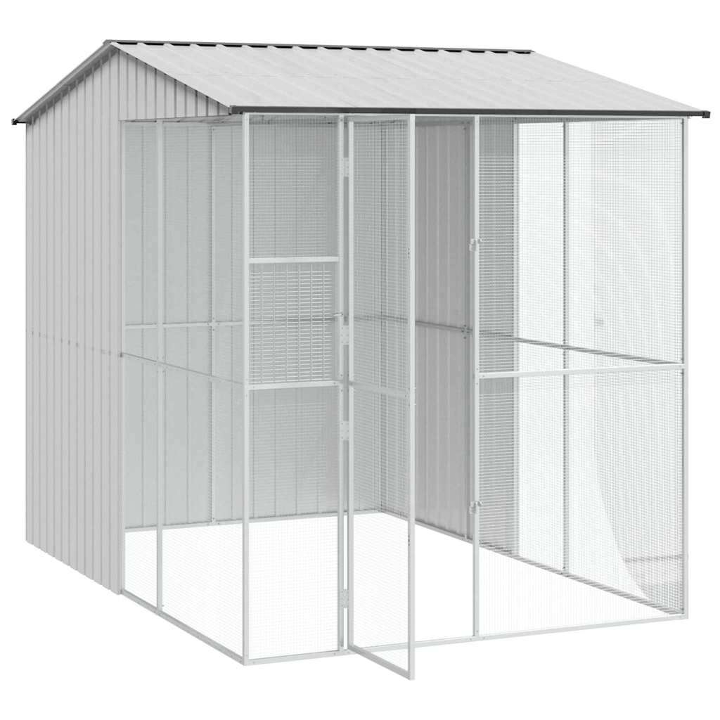 Κλουβί Πουλιών Γκρι 215 x 310 x 247 εκ. Επικαλυμμένος Χάλυβας