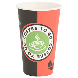 Χάρτινα ποτήρια καφέ με καπάκια 1000 τεμάχια 16oz 400ml