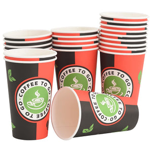 Χάρτινα ποτήρια καφέ με καπάκια 1000 τεμάχια 16oz 400ml