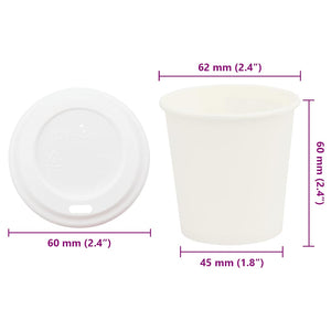Χάρτινα ποτήρια καφέ με καπάκια 1000 τεμάχια 4oz 100ml - Pakobazaar