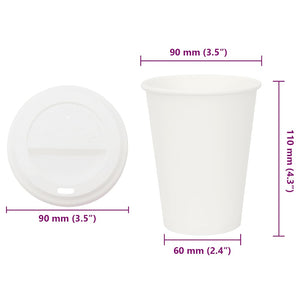 Χάρτινα ποτήρια καφέ με καπάκια 1000 τεμάχια 12oz 300ml