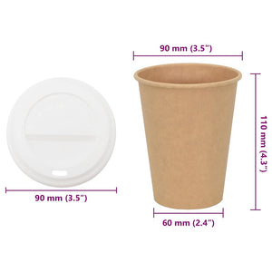 Χάρτινα ποτήρια καφέ με καπάκια 1000 τεμάχια 12oz 300ml