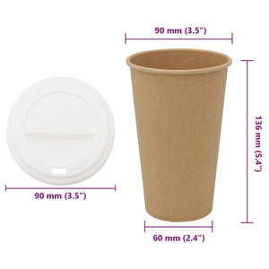 Χάρτινα ποτήρια καφέ με καπάκια 1000 τεμάχια 16oz 400ml