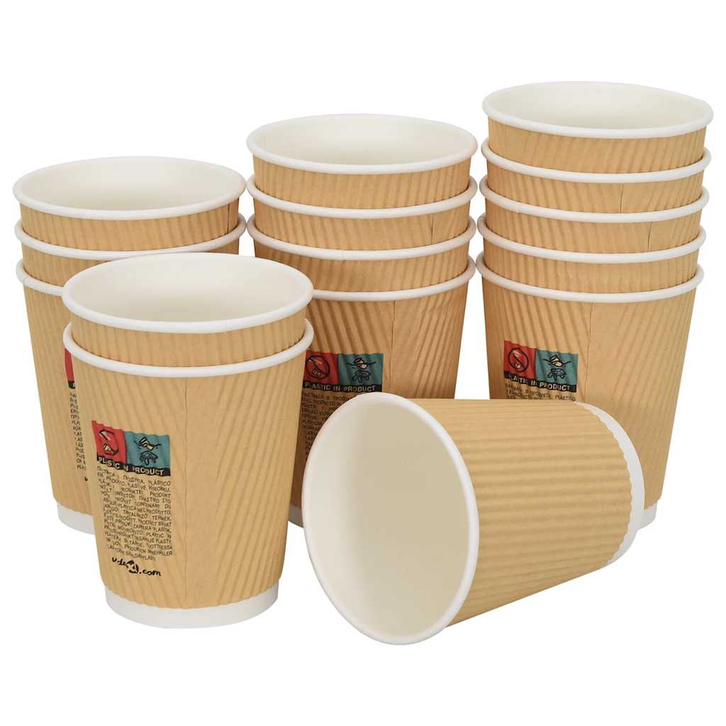 Χάρτινα ποτήρια καφέ με καπάκια 1000 τεμάχια 8oz 200ml - Pakobazaar