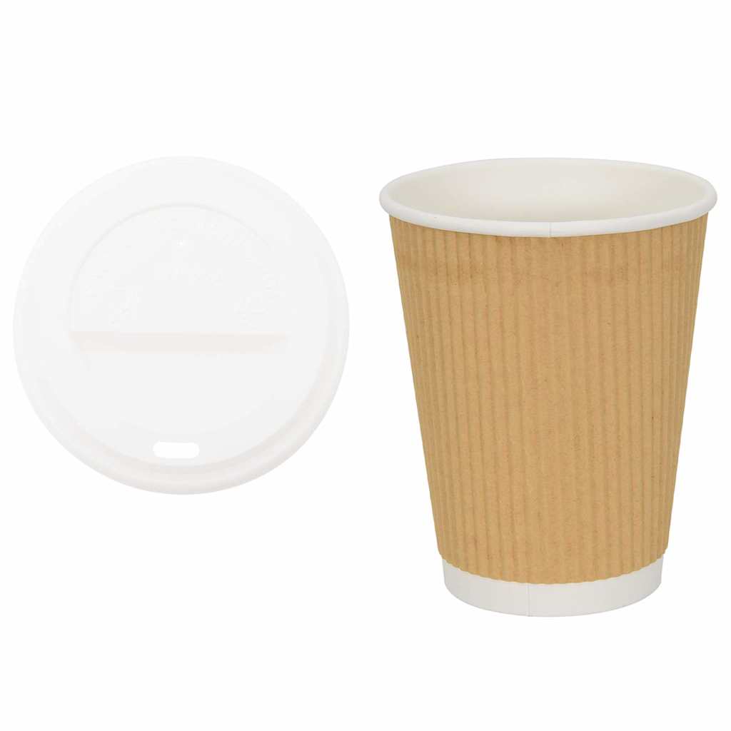 Χάρτινα ποτήρια καφέ με καπάκια 1000 τεμάχια 12oz 300ml - Pakobazaar