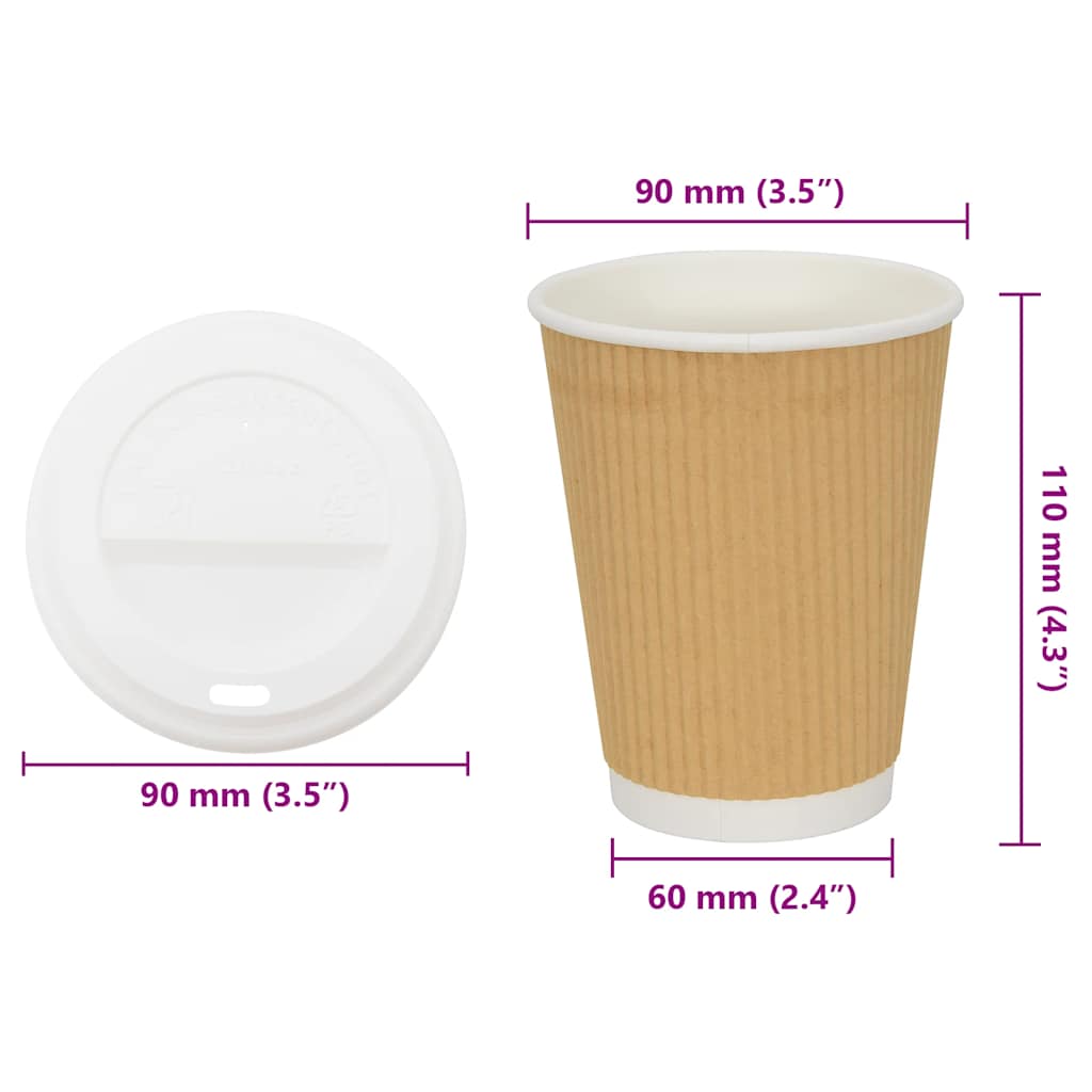 Χάρτινα ποτήρια καφέ με καπάκια 1000 τεμάχια 12oz 300ml - Pakobazaar