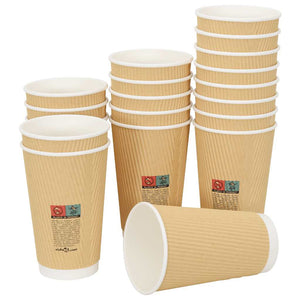 Χάρτινα ποτήρια καφέ με καπάκια 1000 τεμάχια 16oz 400ml - Pakobazaar