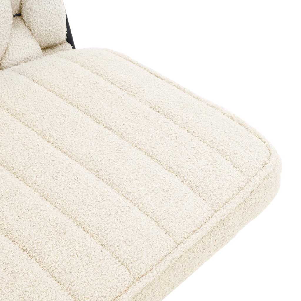 Περιστρεφόμενη καρέκλα γραφείου Κρέμα Σγουρό ύφασμα σαν μαλλί - Pakobazaar