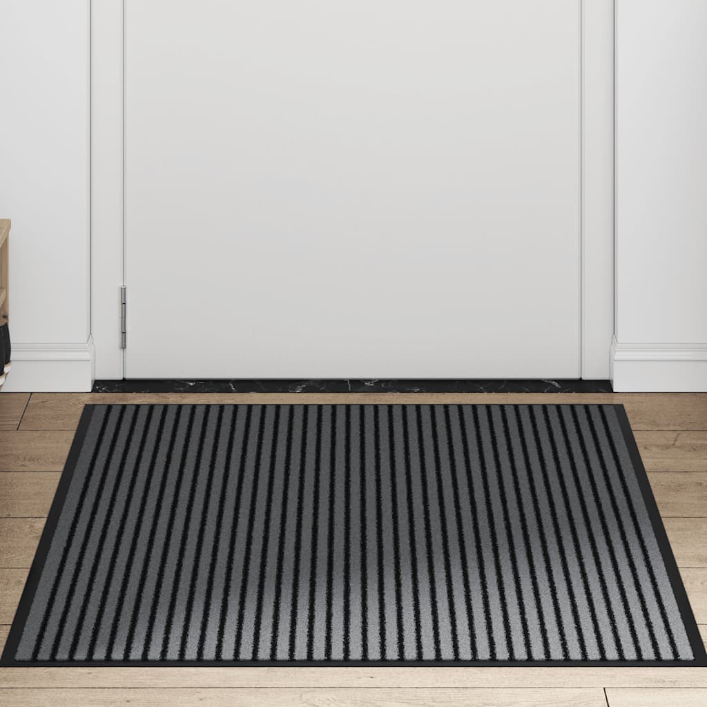 Στρώμα πόρτας Ριγέ μαύρο και γκρι 90x150 cm - Pakobazaar