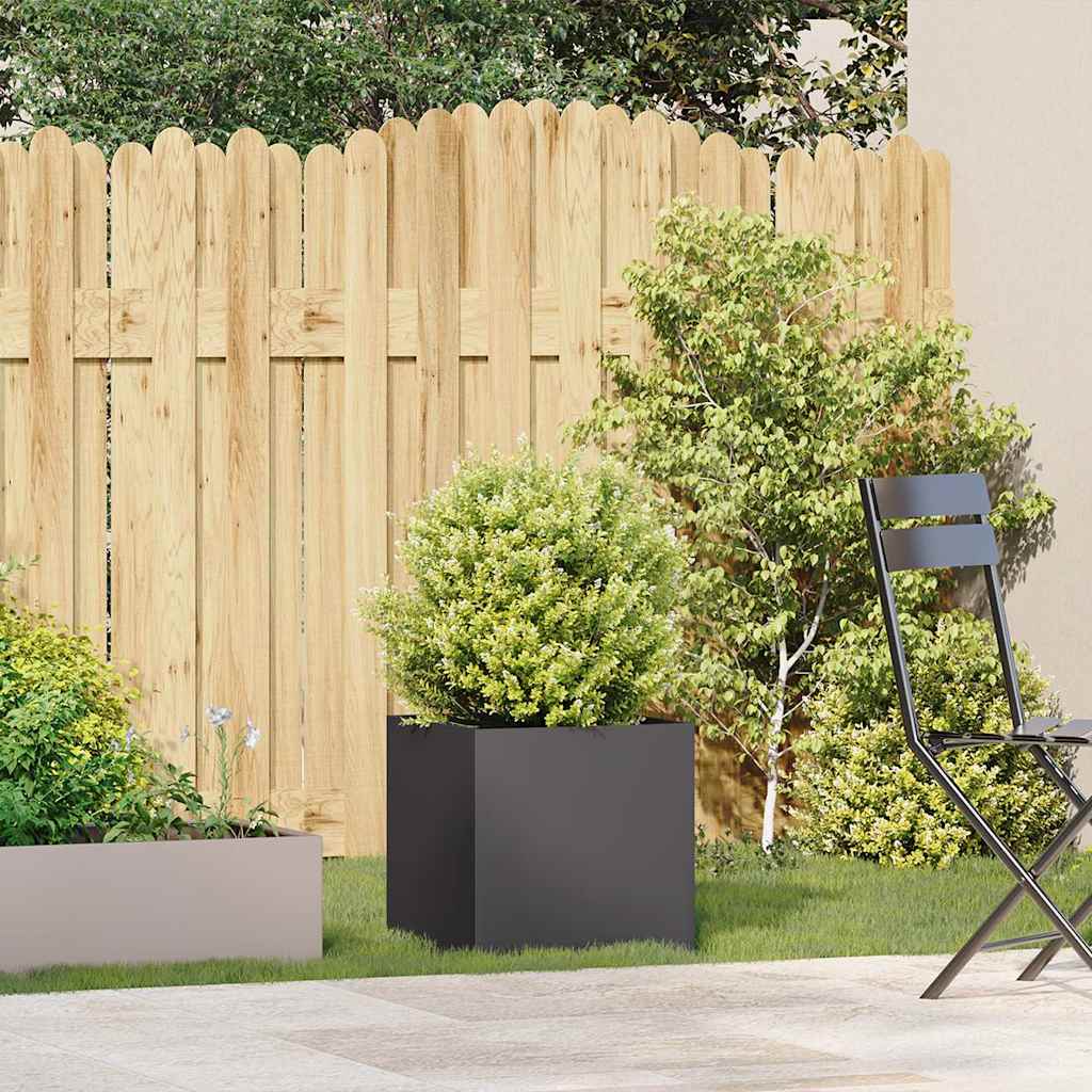 Γλάστρα Μαύρη 40x40x40 cm από χάλυβα ψυχρής έλασης - Pakobazaar