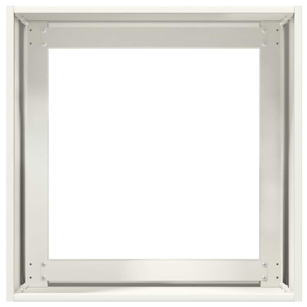 Ζαρντινιέρα Λευκή 40x40x40 εκ. από Χάλυβα Ψυχρής Έλασης