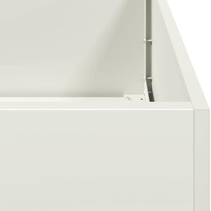 Ζαρντινιέρα Λευκή 40x40x40 εκ. από Χάλυβα Ψυχρής Έλασης