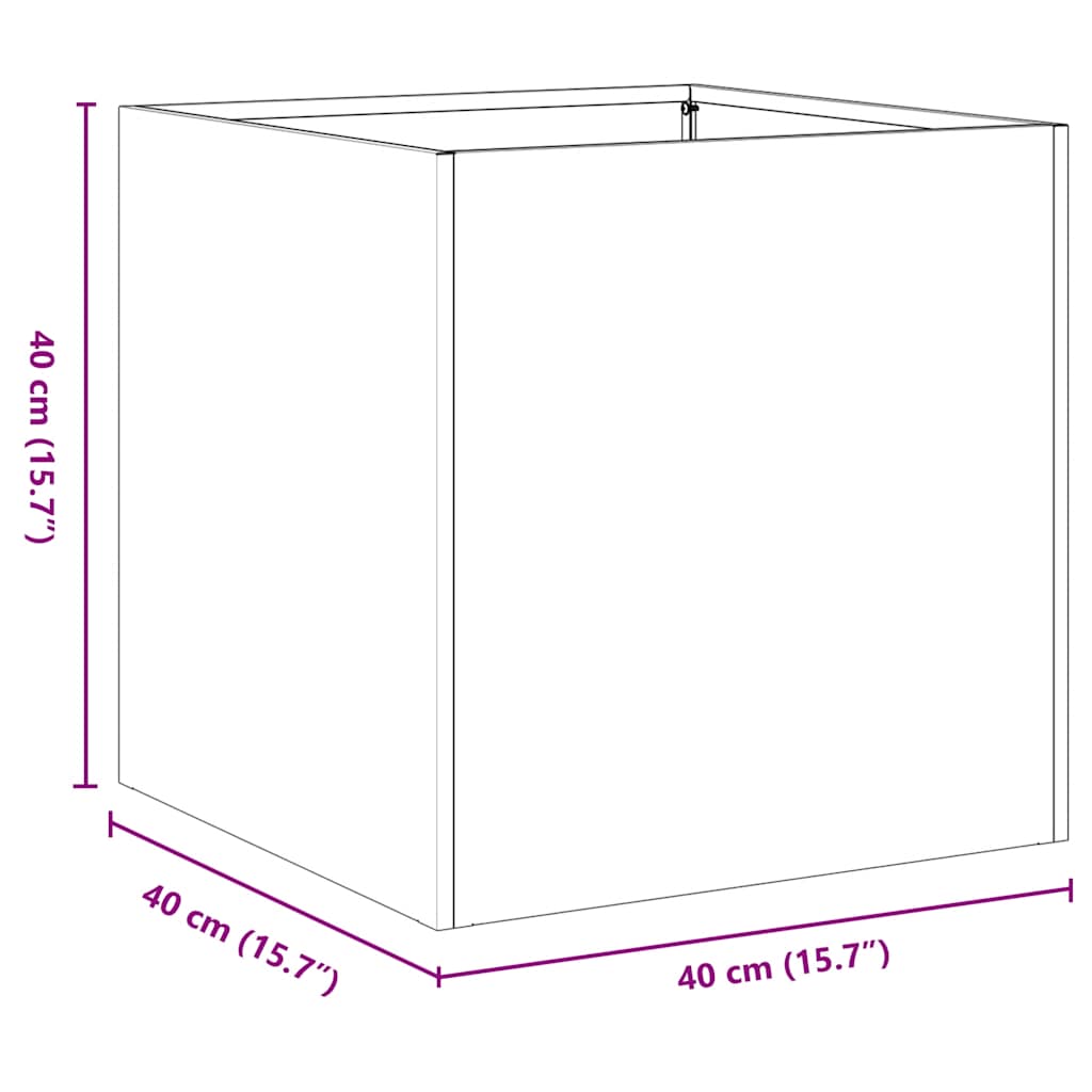 Ζαρντινιέρα Λευκή 40x40x40 εκ. από Χάλυβα Ψυχρής Έλασης