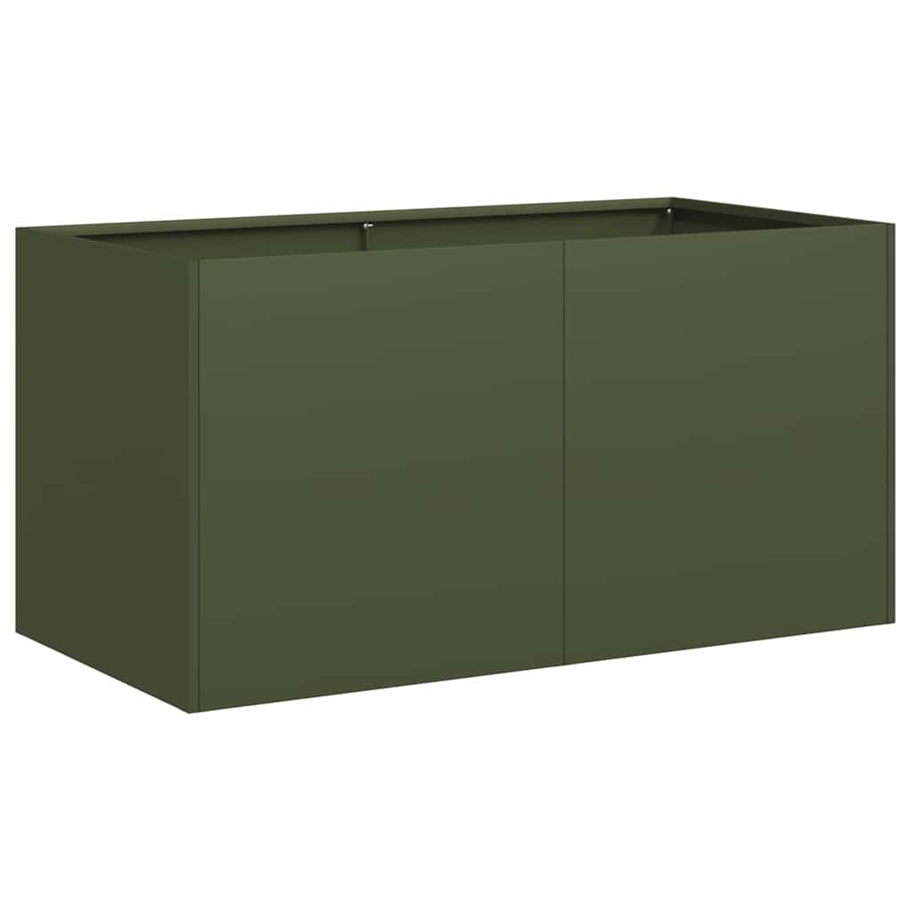 Ζαρντινιέρα Λαδί 80x40x40 εκ. από Χάλυβα Ψυχρής Έλασης