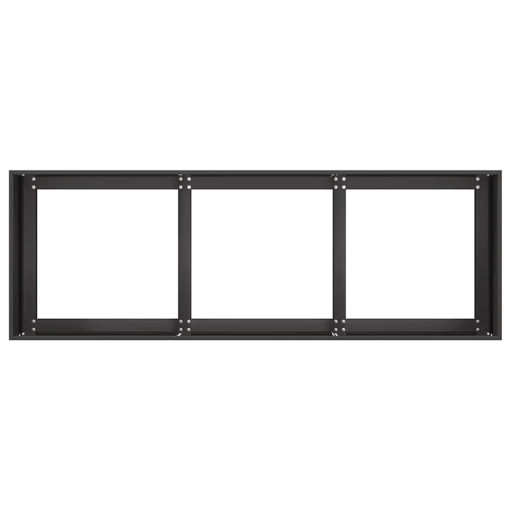 Γλάστρα Μαύρη 120x40x40 εκ. από Ατσάλι Ψυχρής Έλασης - Pakobazaar