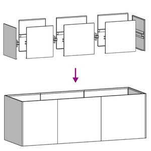 Γλάστρα Μαύρη 120x40x40 εκ. από Ατσάλι Ψυχρής Έλασης - Pakobazaar