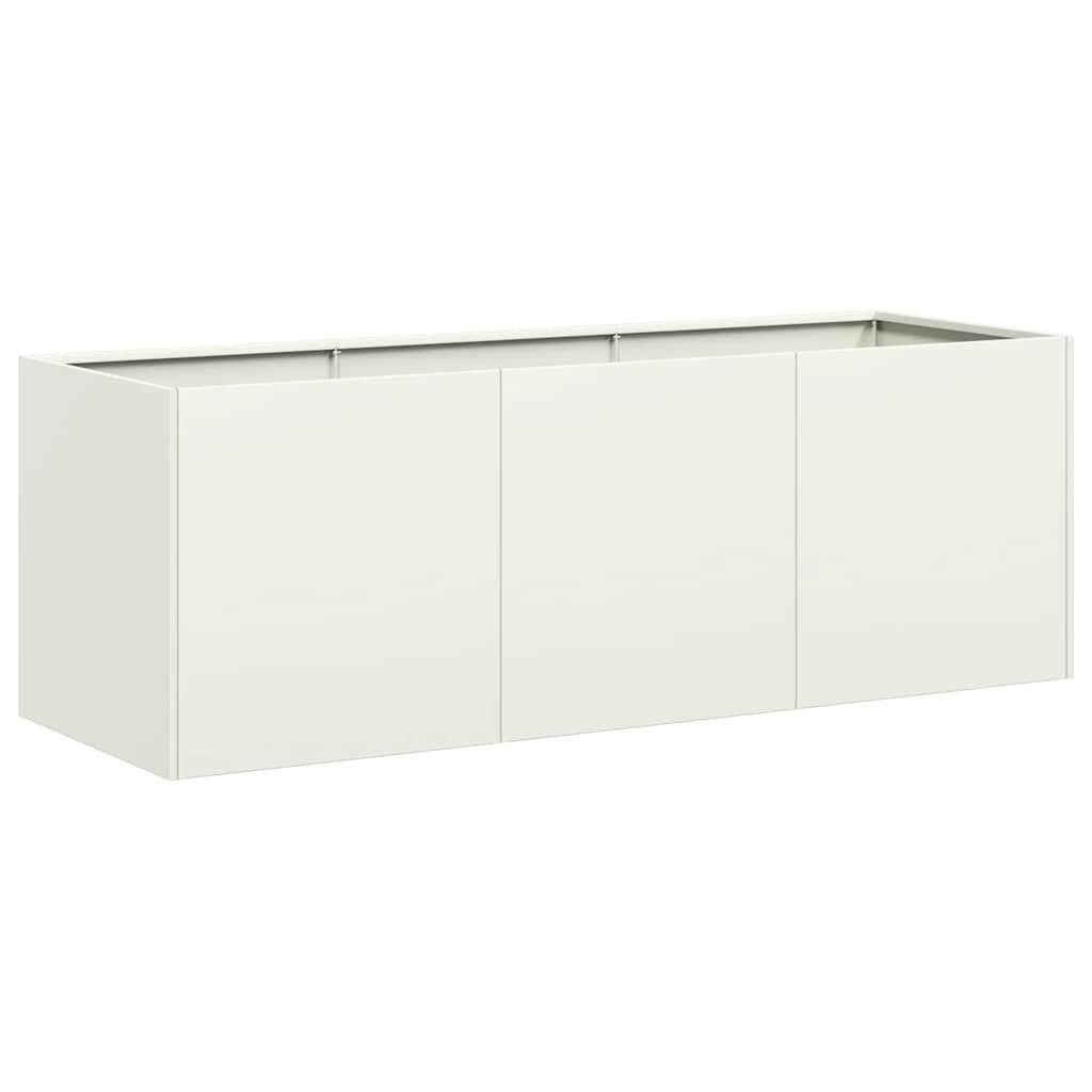 Ζαρντινιέρα Λευκή 120x40x40 εκ. από Χάλυβα Ψυχρής Έλασης - Pakobazaar