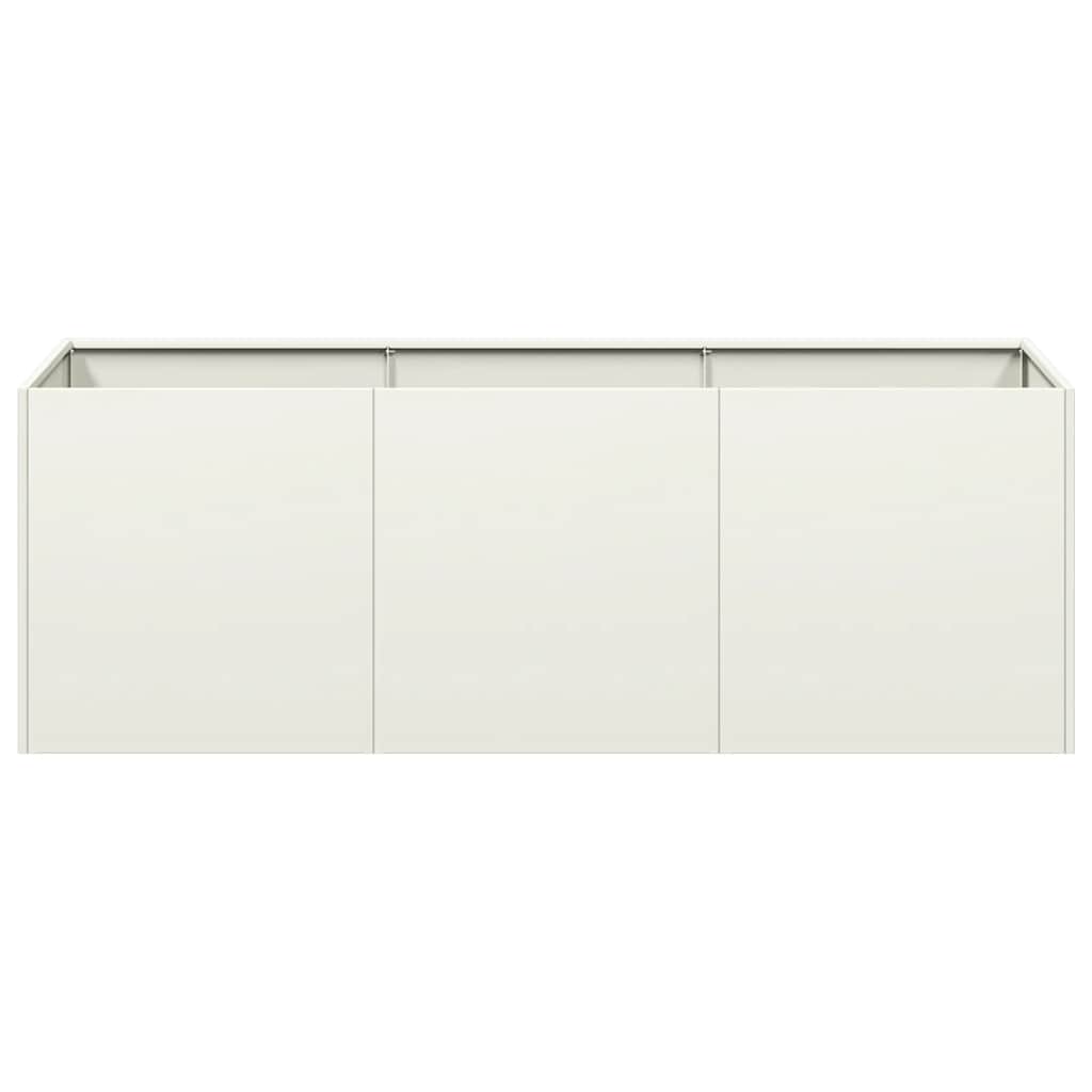 Ζαρντινιέρα Λευκή 120x40x40 εκ. από Χάλυβα Ψυχρής Έλασης - Pakobazaar