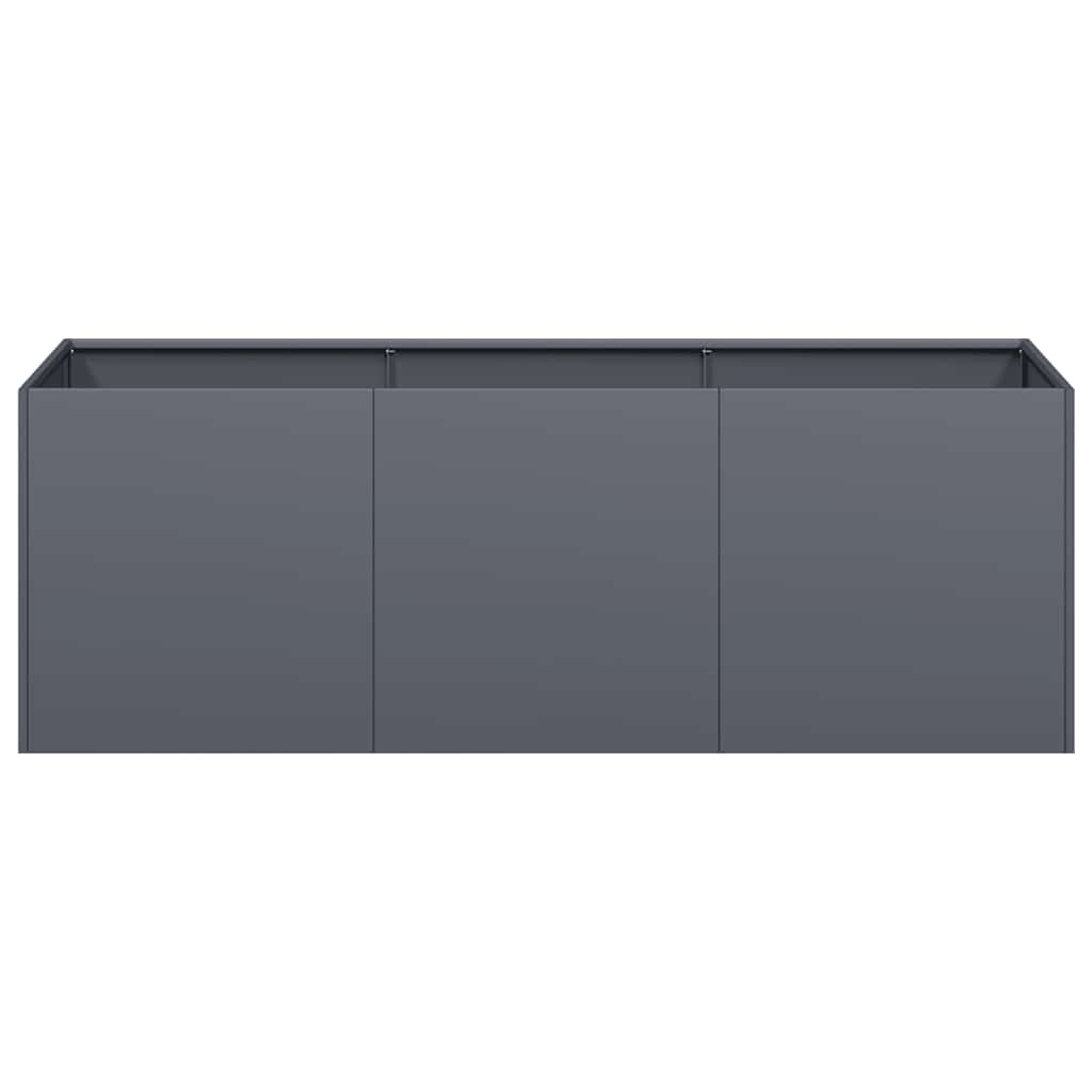 Γλάστρα Ανθρακί 120x40x40 εκ. από Ατσάλι Ψυχρής Έλασης - Pakobazaar