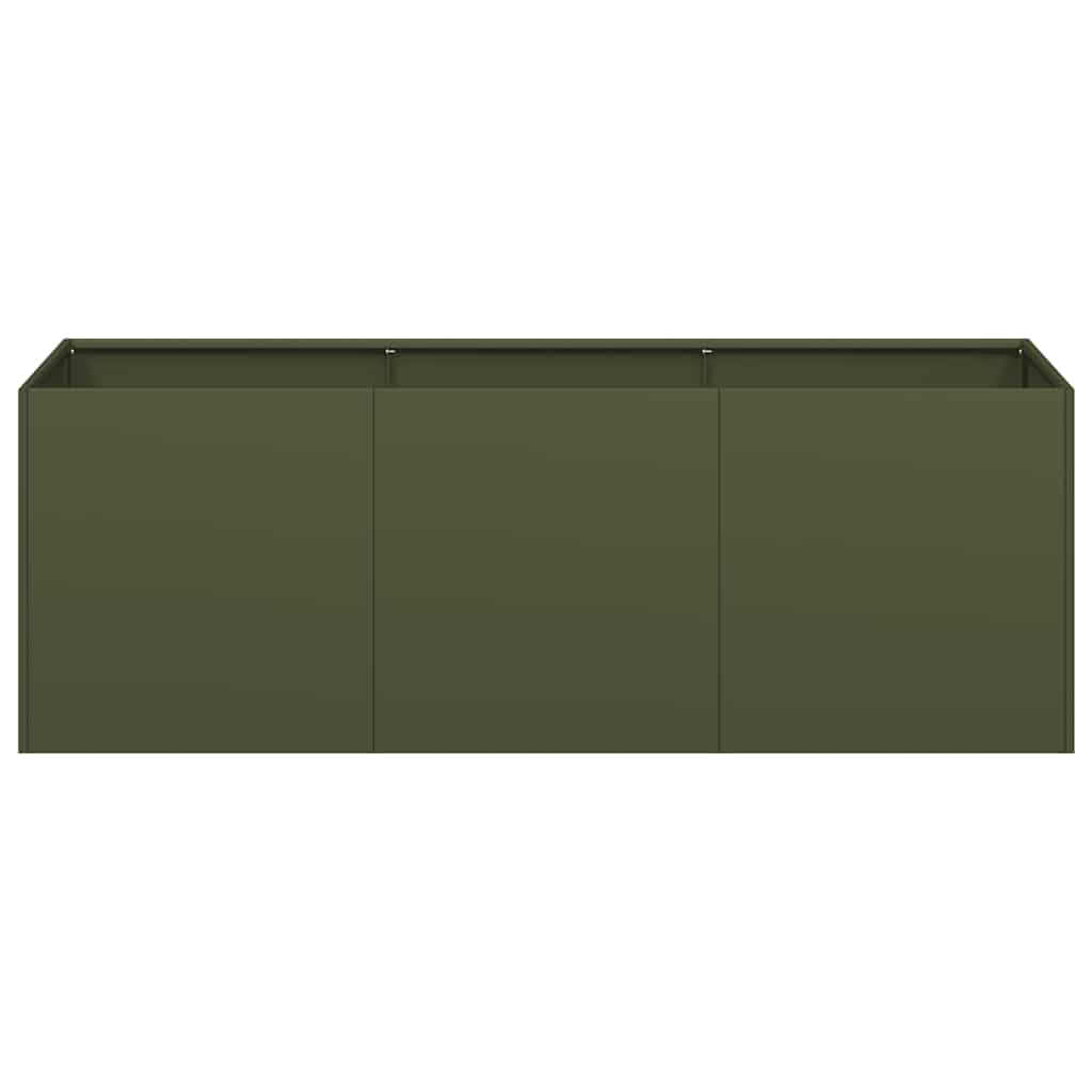 Ζαρντινιέρα Λαδί 120x40x40 εκ. από Χάλυβα Ψυχρής Έλασης