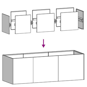 Ζαρντινιέρα 120x40x40 εκ. από Ανοξείδωτο Ατσάλι