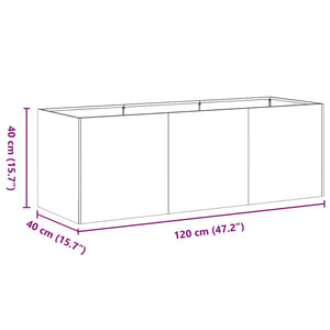Ζαρντινιέρα 120x40x40 εκ. από Ανοξείδωτο Ατσάλι