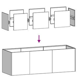 Ζαρντινιέρα 120x40x40 εκ. από Γαλβανισμένο Ατσάλι