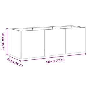 Ζαρντινιέρα 120x40x40 εκ. από Γαλβανισμένο Ατσάλι