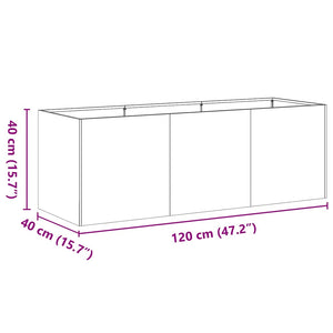 Ζαρντινιέρα 120x40x40 εκ. Ατσάλι Σκληρυθέν στον Αέρα - Pakobazaar
