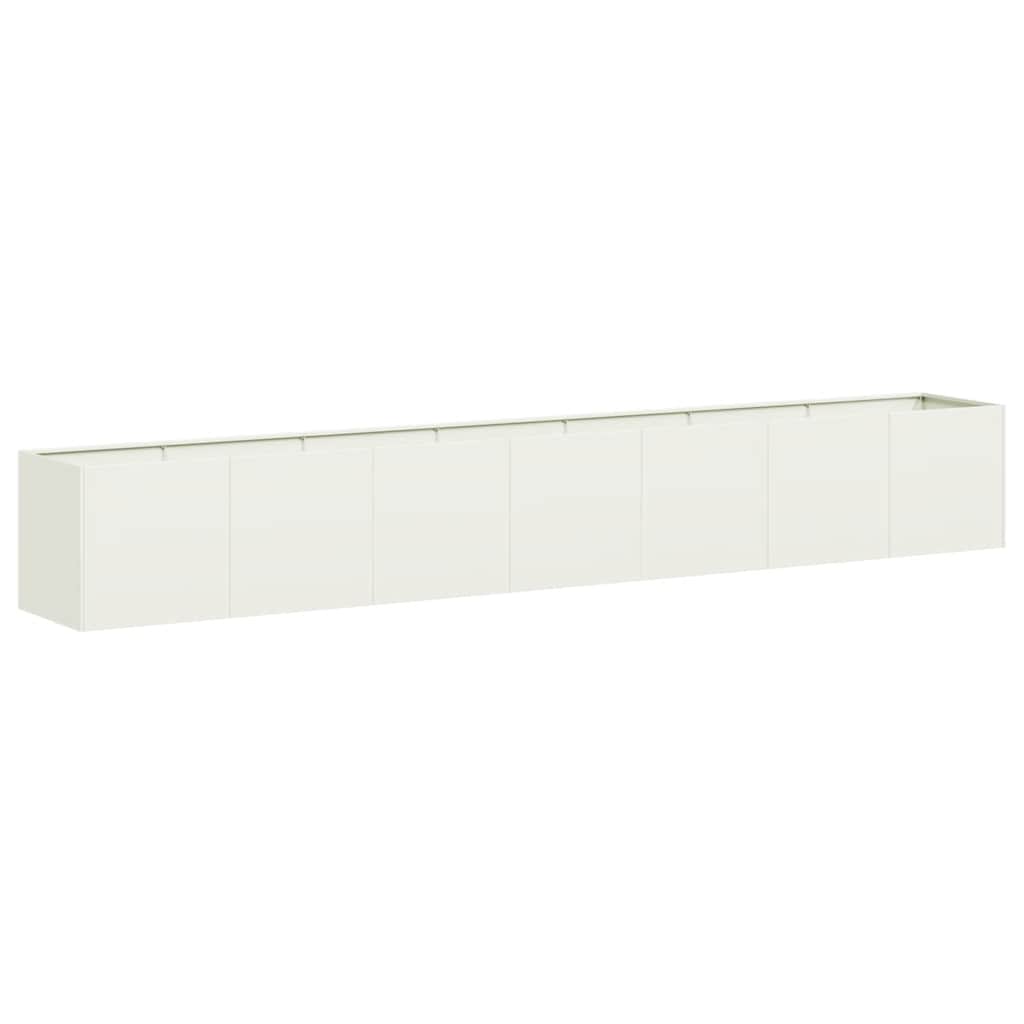 Ζαρντινιέρα Λευκή 280x40x40 εκ. από Χάλυβα Ψυχρής Έλασης