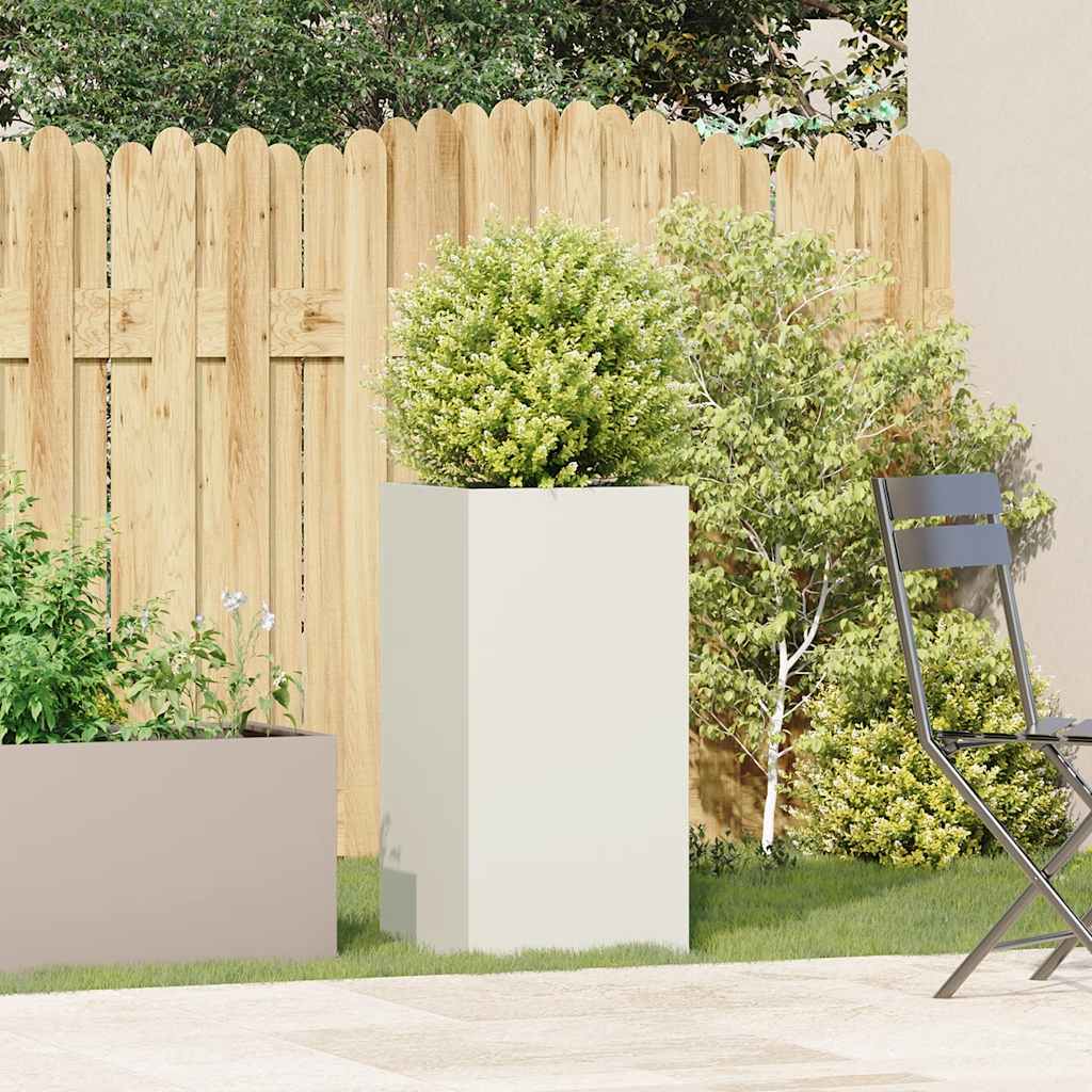 Ζαρντινιέρα Λευκή 40x40x80 εκ. από Χάλυβα Ψυχρής Έλασης