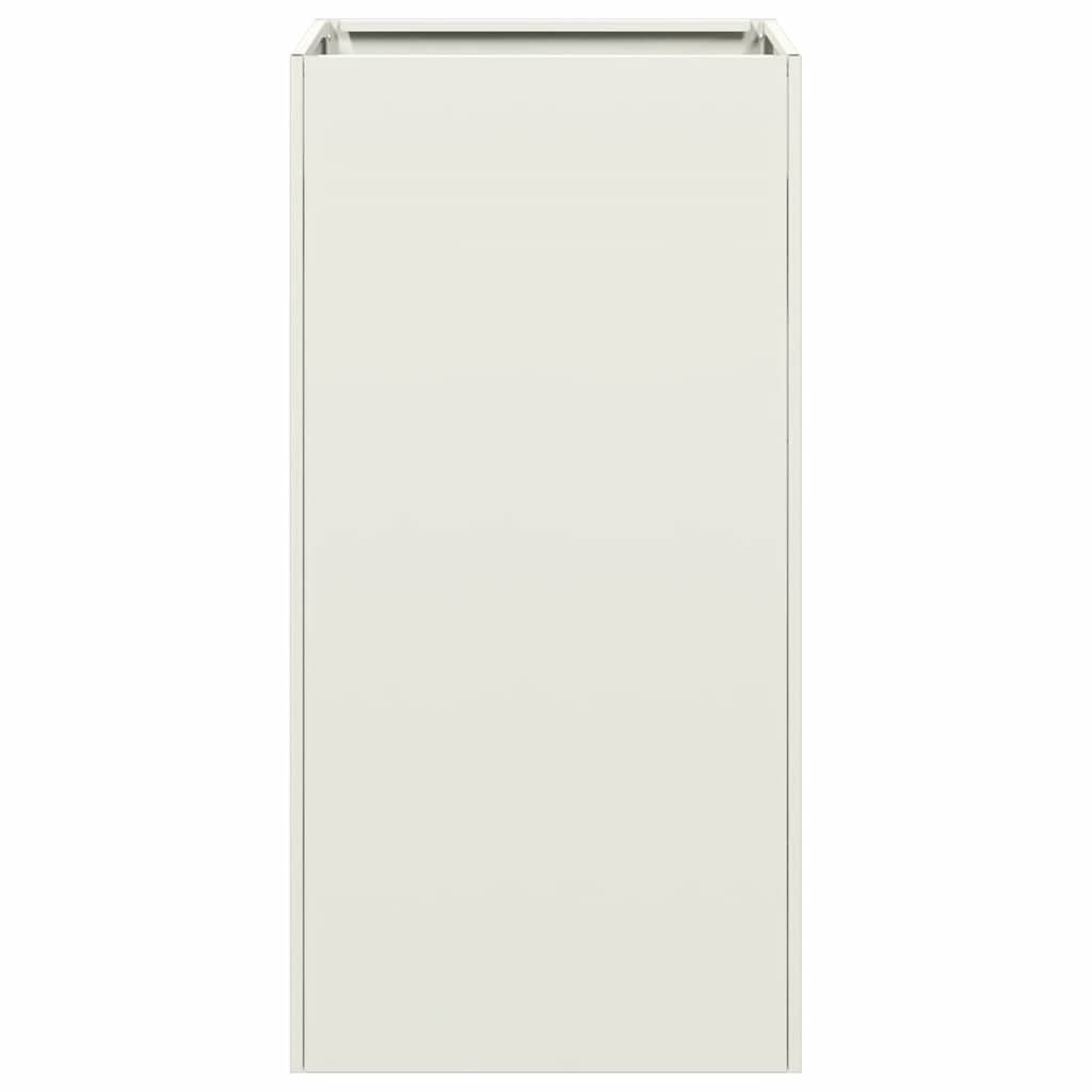 Ζαρντινιέρα Λευκή 40x40x80 εκ. από Χάλυβα Ψυχρής Έλασης