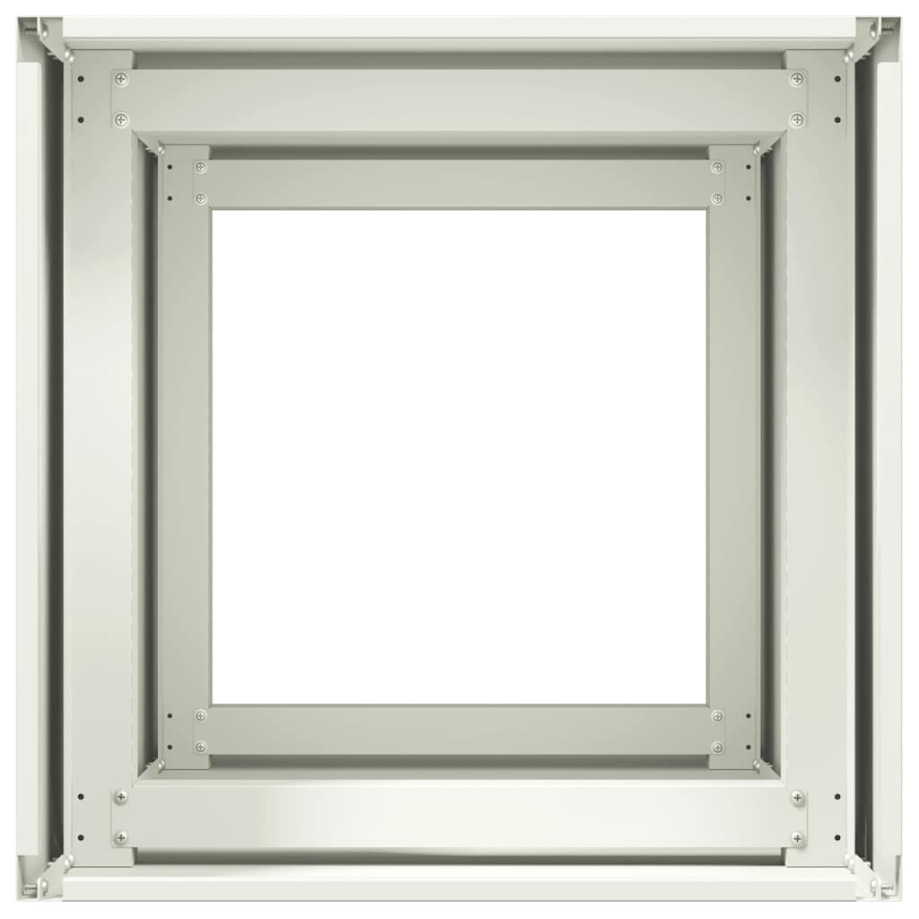 Ζαρντινιέρα Λευκή 40x40x80 εκ. από Χάλυβα Ψυχρής Έλασης