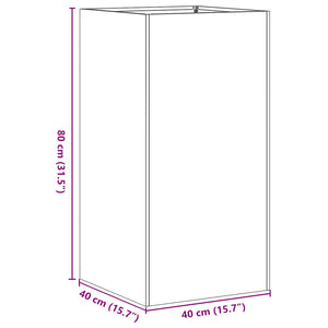Ζαρντινιέρα Σκουριασμένο 40x40x80εκ. Ατσάλι Σκληρυθέν στον Αέρα