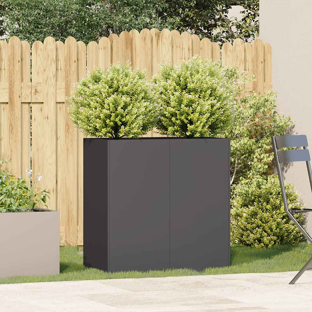 Ζαρντινιέρα Μαύρη 80x40x80 εκ. από Χάλυβα Ψυχρής Έλασης - Pakobazaar
