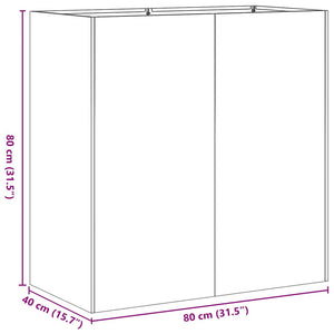 Ζαρντινιέρα Σκουριασμένο 80x40x80εκ. Ατσάλι Σκληρυθέν στον Αέρα