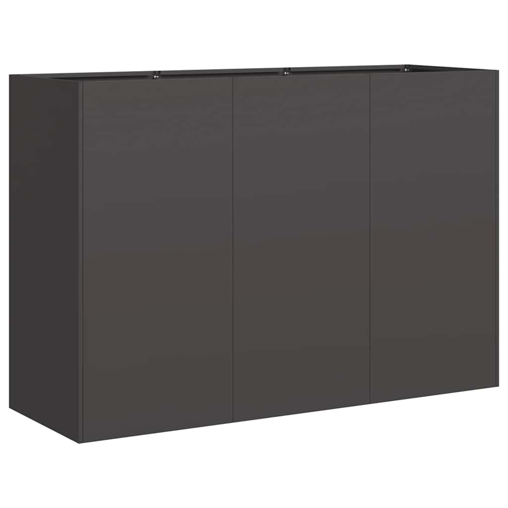 Ζαρντινιέρα Μαύρη 120x40x80 εκ. από Χάλυβα Ψυχρής Έλασης - Pakobazaar