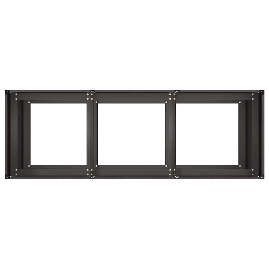Ζαρντινιέρα Μαύρη 120x40x80 εκ. από Χάλυβα Ψυχρής Έλασης - Pakobazaar