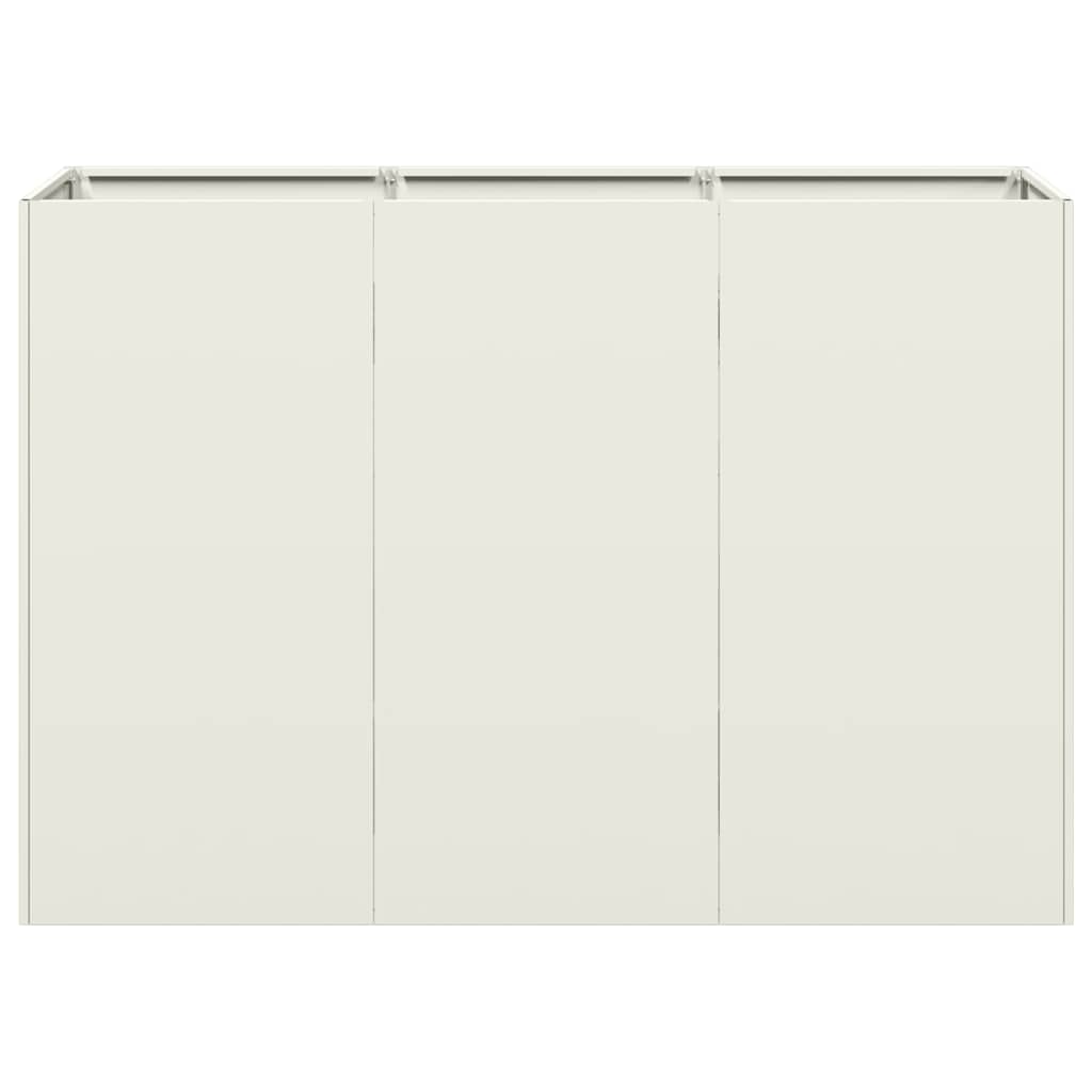 Ζαρντινιέρα Λευκή 120x40x80 εκ. από Χάλυβα Ψυχρής Έλασης - Pakobazaar
