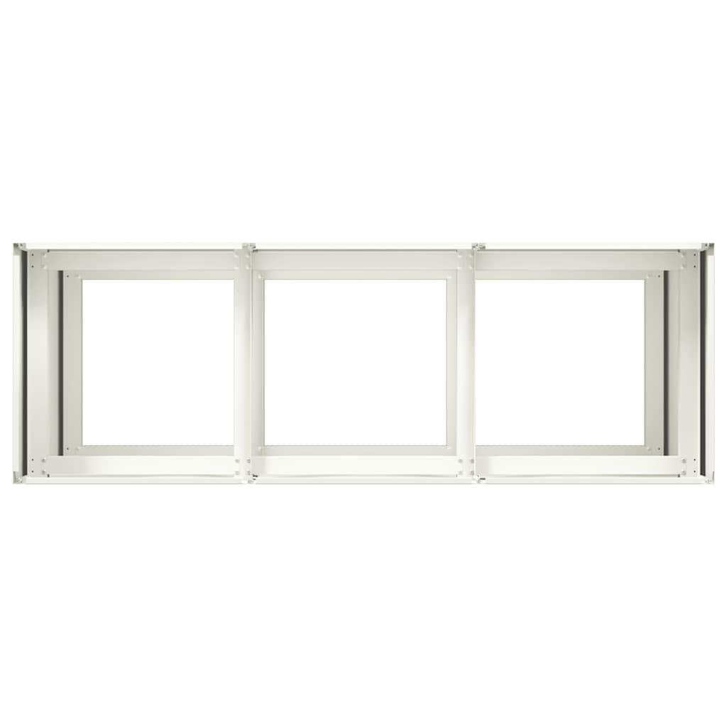 Ζαρντινιέρα Λευκή 120x40x80 εκ. από Χάλυβα Ψυχρής Έλασης - Pakobazaar