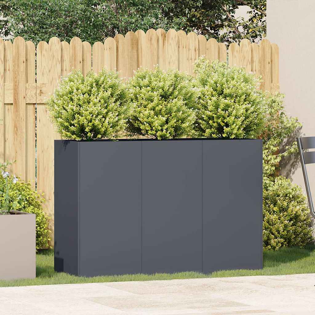 Ζαρντινιέρα Ανθρακί 120x40x80 εκ. από Χάλυβα Ψυχρής Έλασης