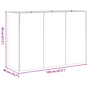 Ζαρντινιέρα Ανθρακί 120x40x80 εκ. από Χάλυβα Ψυχρής Έλασης