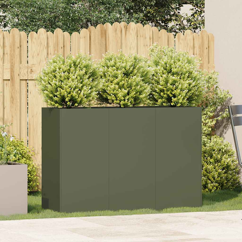 Ζαρντινιέρα Λαδί 120x40x80 εκ. από Χάλυβα Ψυχρής Έλασης