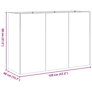 Ζαρντινιέρα 120x40x80 εκ. από Ανοξείδωτο Ατσάλι