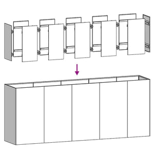 Ζαρντινιέρα Λαδί 200x40x80 εκ. από Χάλυβα Ψυχρής Έλασης