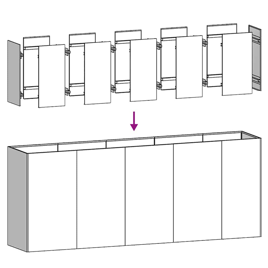 Ζαρντινιέρα 200x40x80 εκ. από Γαλβανισμένο Ατσάλι