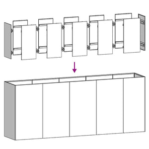 Ζαρντινιέρα 200x40x80 εκ. από Γαλβανισμένο Ατσάλι