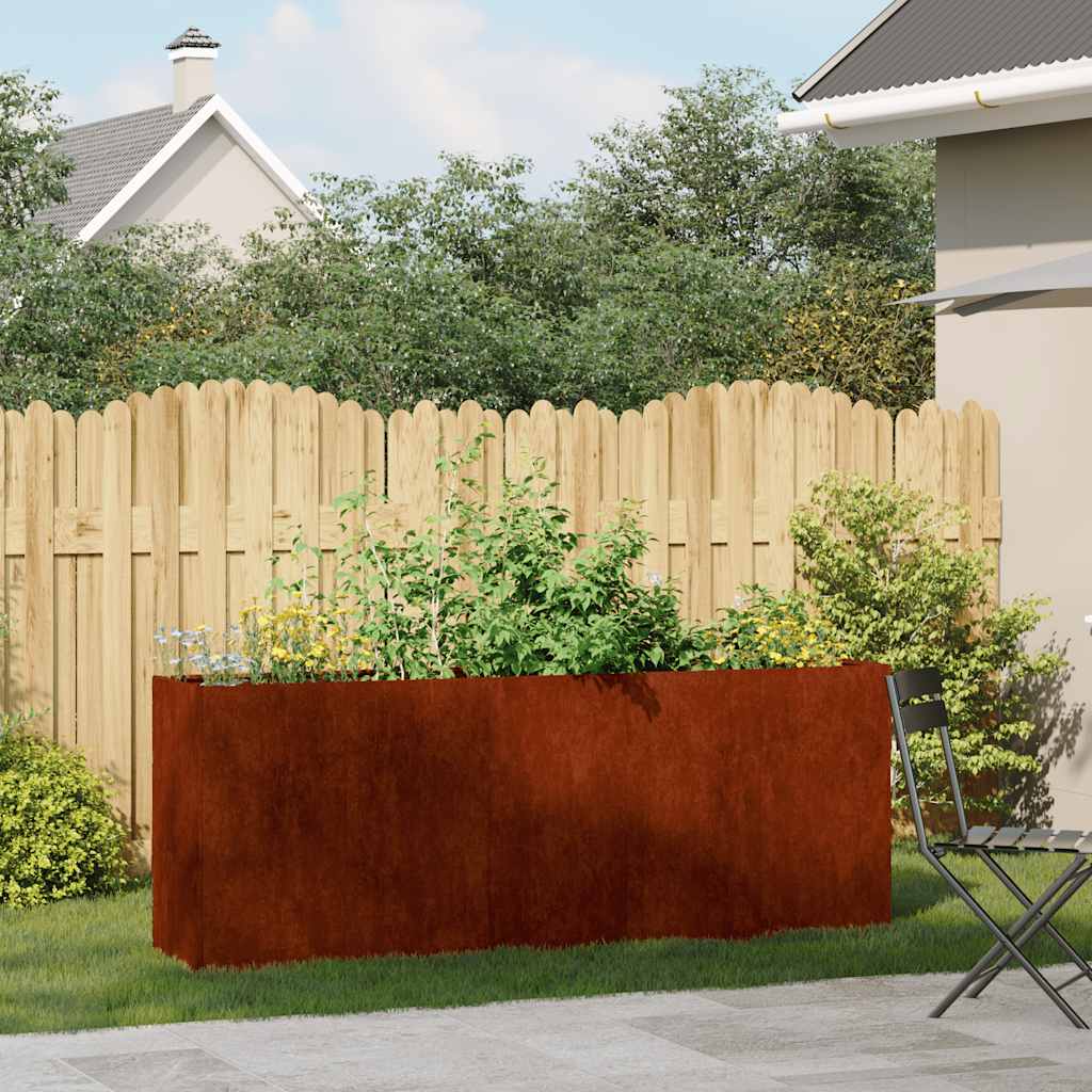 Ζαρντινιέρα 200x40x80 εκ. Ατσάλι Σκληρυθέν στον Αέρα - Pakobazaar